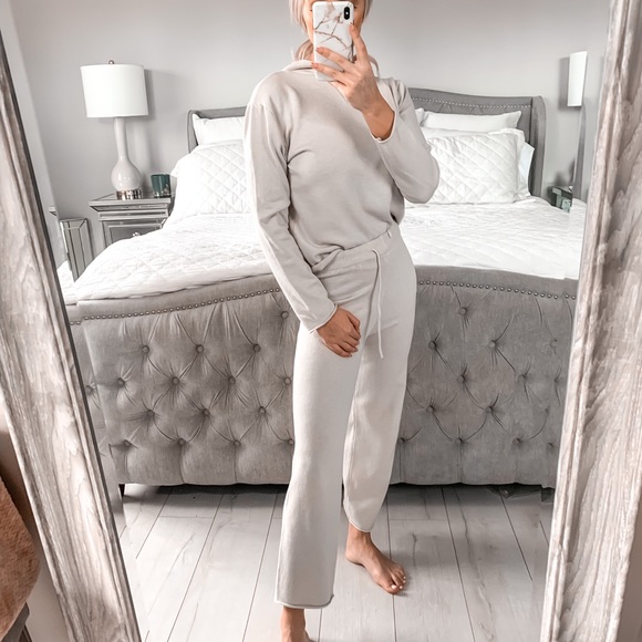 Two Piece Beige Loungewear Ultra Soft Knitted Set - Picture 5 of 11